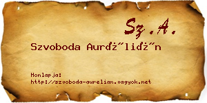 Szvoboda Aurélián névjegykártya